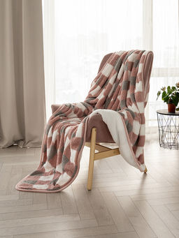 Плед с шерпой 150x200 розовый