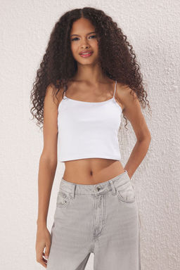 Trendyolmilla Antrasit-Beyaz-Bordo-Bej 4lu Paket Ask?l? Crop Vucuda Oturan Esnek Orme Atlet TWOSS25AL00051  фото 17