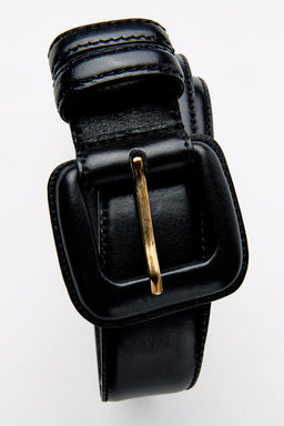 LEATHER BELT WITH SQUARE BUCKLE - Zara фото 10