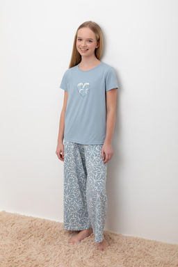 КБ 2827/пыльно-синий,блики на воде пижама для дев