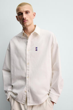CHAMPION ® X ZARA OXFORD SHIRT WITH PATCHES  фото 6