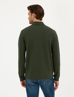 Koyu Ye_il Slim Fit Basic Sweatshirt - Pierre cardin фото 5