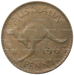 Монета 1 пенни 1963 года Австралия