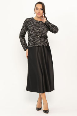 Костюм с атласной юбкой Лизетт (черный) К14677-10М - Lt collection фото 9