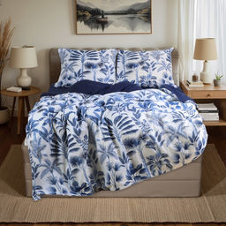 Постельное бельё Этель Дуэт Palmetto 143*215 см-2 шт., 220*240 см, 70*70 см-2 шт, поплин 125 г/м2, хл 100%