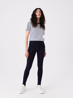 Y?ksek Bel J?piter S?per Skinny Fit ??i Polarl? Kad?n Jean Pantolon