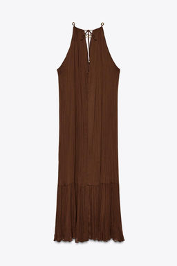 HALTER EYELET MIDI DRESS - Zara фото 6