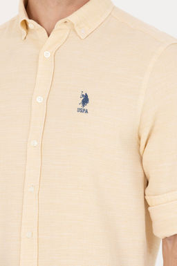 Мужская светло-желтая рубашка с длинным рукавом - U.s. polo assn фото 21