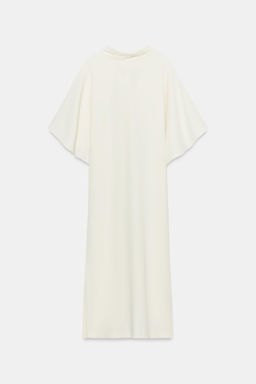 VESTIDO MIDI FLUIDO ZW COLLECTION / Beige claro - Zara фото 5