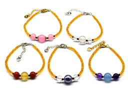 Браслет Гламур из циркона кукуруза 3мм цв. желтый, 18см