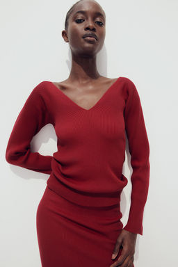 Top en punto de canale con escote en V - H&m фото 3