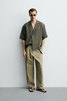 CAMISA KIMONO VISCOSA - LINO / Gris topo