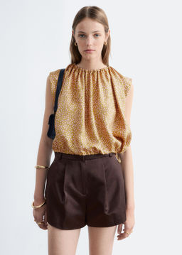 Top de seda estampado con cord?n de ajuste - H&m фото 3