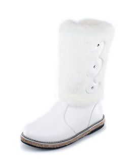 Унты женские на войлочной подошве., Белые.Молния