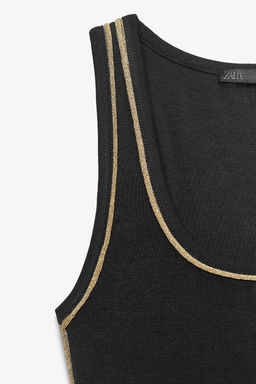 METALLIC THREAD TRIM TOP - Zara фото 7