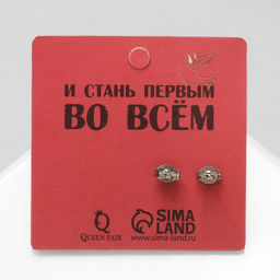 Серьги металл «Пусеты» стальные, линии, цвет серебро