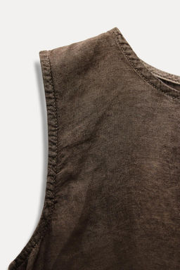ZW COLLECTION 100% LINEN TOP WITH TIES - Zara фото 13