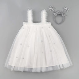 Карнавальный костюм новогодний «Снежинка», платье, ободок, рост 116-122 см