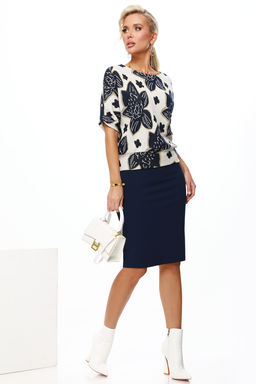 Костюм синий с юбкой - Dstrend фото 4