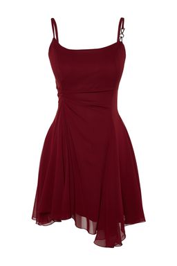 TRENDYOLMILLA Siyah A-Kesim Astarl? Dokuma Sifon K?sa Abiye Gece Elbise TPRSS23EL00033  фото 23