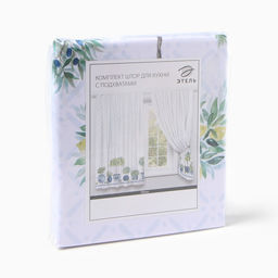 Комплект штор д/кухни с подхватами Этель Olives 145х180см-2 шт., 100% п/э  фото 8