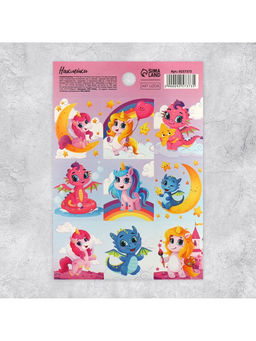 Цена за 10 шт. Наклейки детские «Волшебные единороги», раскраска на обороте, 11×15.5 см