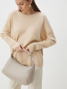 Женская сумка с ручками ARMANI EXCHANGE Артикул 4081546, бежево-серый фото 6