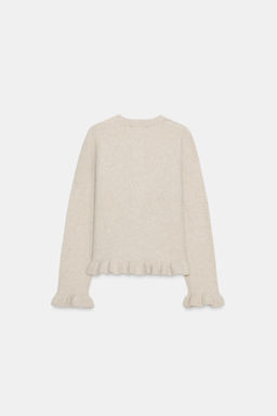 RUFFLE TRIM KNIT CARDIGAN - Zara фото 6