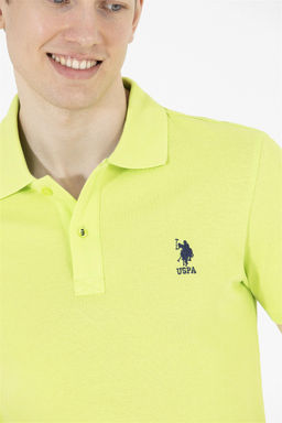 Мужская базовая футболка фисташкового цвета с вырезом поло - U.s. polo assn фото 14