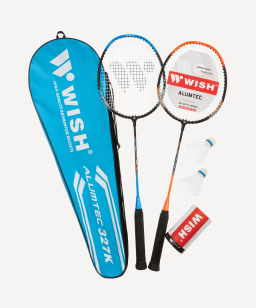 Набор для бадминтона Wish Alumtec 327 (2 ракетки + 2 волана), оранжевый/синий