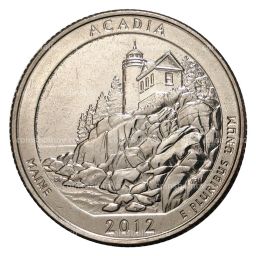 25 центов 2012 года D №13 Национальный парк Акадия