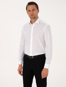 Beyaz Slim Fit Uzun Kollu G_mlek