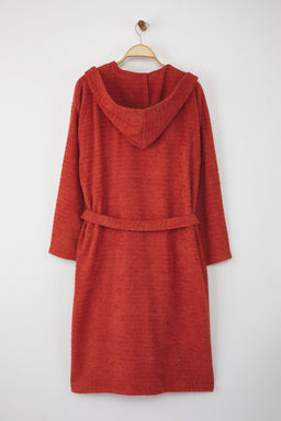 Trendyolmilla Home Ekru Cizgili Baglama Detayl? Unisex Bornoz TPHSS25NZ00000 фото 4