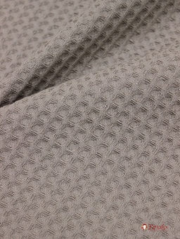 Вафельное премиум-полотно Italy цв.Светлый кофейно-серый, ш.1.44м, хлопок-100%, 240гр/м.кв