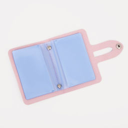 Цена за 2 шт. Визитница на кнопке, 24 карты, однотонная, розовая