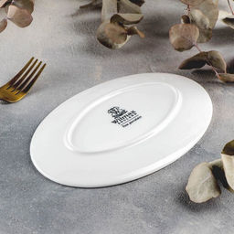 Блюдо овальное Wilmax Olivia, 13.5×20 см, фарфор, белое