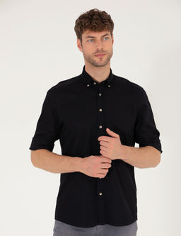 Siyah Regular Fit Uzun Kollu G_mlek