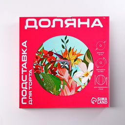 Подставка для торта Доляна Сладости, d=32 см, вращающаяся, стекло, разноцветная  фото 5