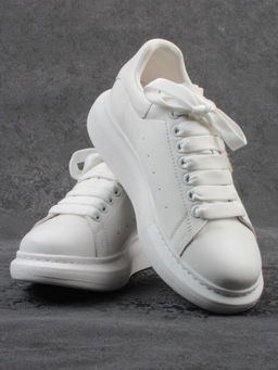 03-X668-1D WHITE Кроссовки женские (натуральная кожа)