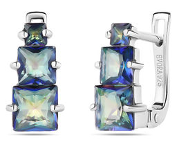 Серьги, мистик кварц синий, Джолина