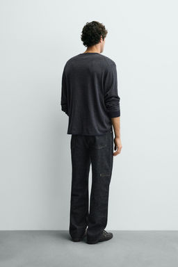 COTTON - LINEN STRAIGHT FIT JEANS - Zara фото 3