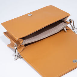 Сумка женская TEXTURA, мессенджер, маленький размер, цвет горчичный  фото 7