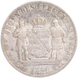 Монета 1 талер 1871 года B Саксония