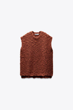 OVERSIZE TEXTURED KNIT VEST - Zara фото 7