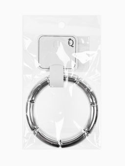 Браслет пластик на резинке "Стиль" гладкий, цвет серебро