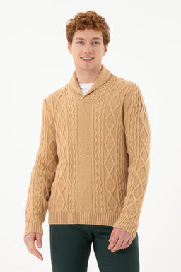 Мужской свитер песочного меланжа - U.s. polo assn фото 10