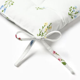 Подушка на стул Этель. Цветочек, 42?42?7 см, белая