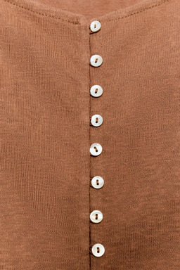 CAMISETA R?STICA BOTONES / teja oscuro - Zara фото 7