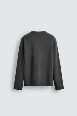 CAMISETA RIB CUELLO PANADERO / Gris oscuro