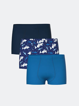 Bask?l? Erkek ?ocuk Boxer 3l?